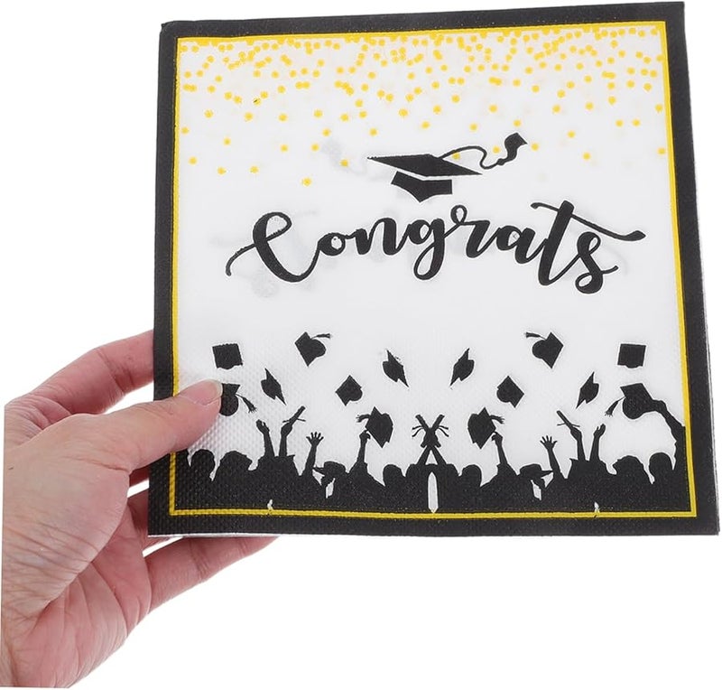 مناديل حفلة التخرج 100 قطعة مناديل سميكة ماصة للمشروبات والمقبلات والحلويات - Image 4